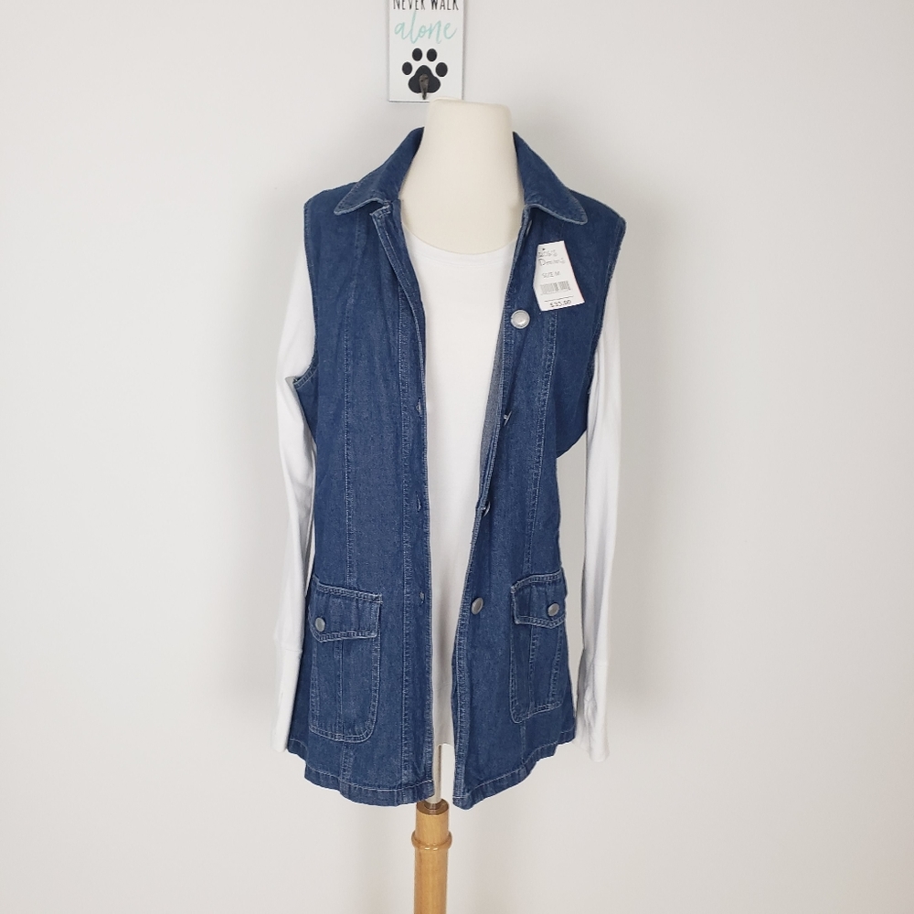 Carol's Denims Long Vest NWT